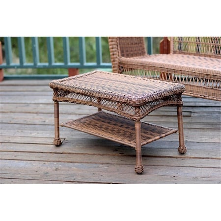 Jeco Honey Wicker Patio Furniture Coffee Table W00205-T